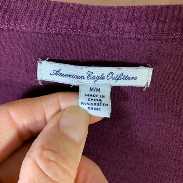 American Eagle Outfitters Womens Purple Cotton Button Front Cardigan Size M - Image 2
