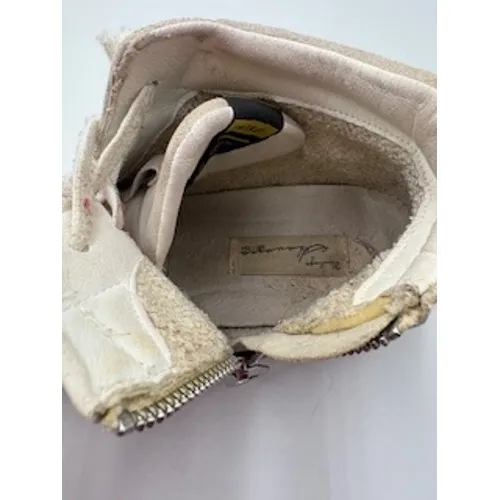 Vintage Havana High Top Sneakers White Grey Gold Star Zip Preppy Sorority 8.5 - Image 6