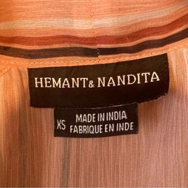 Hemant and Nandita Anthropologie striped button front blouse. Size XS. - Image 8