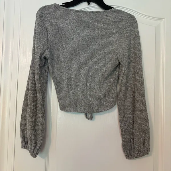 Altar'd State Grey Synched Crop Sweater - Image 2