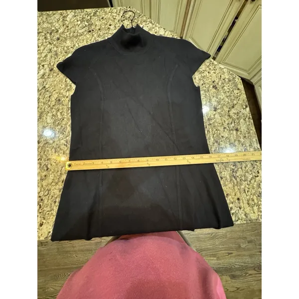 Lauren Ralph Lauren Black Knit Silk Cashmere Dress Size Medium Mock Neck Cutout - Image 8