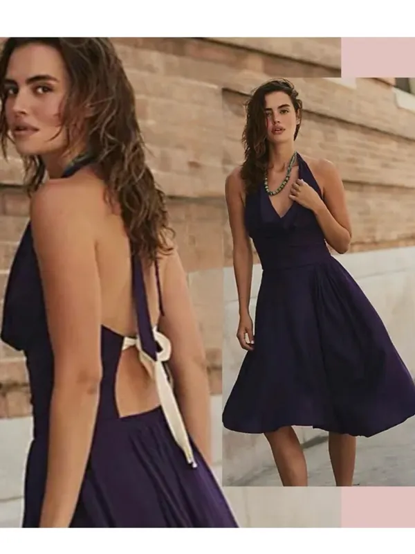 NWOT Free People Jayna midi dress halter Free-est Linen blend Dusty Plum M - Image 2
