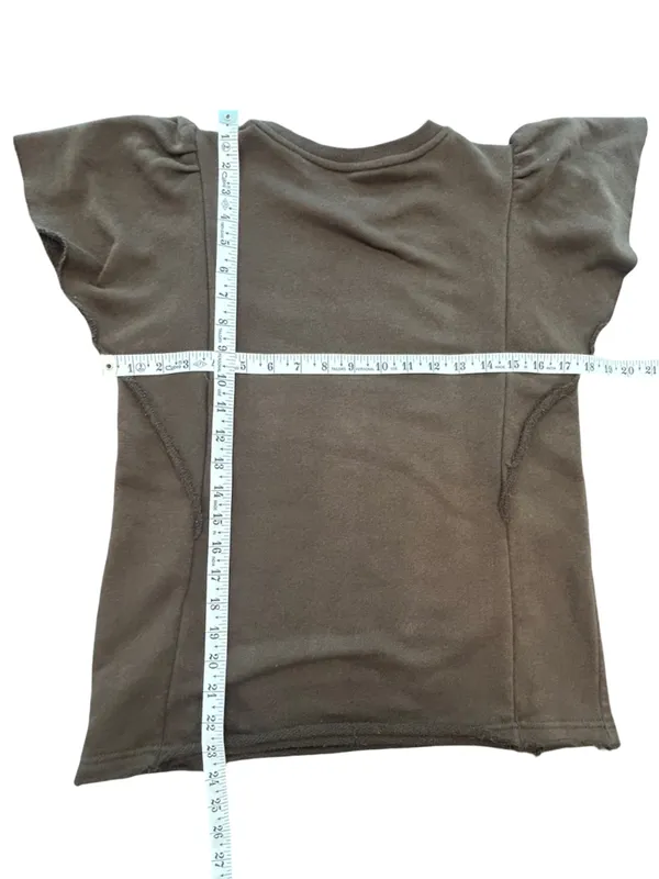 San Diego Padres Ruffle Sleeve cropped Sweatshirt sequin bling Tee raw hem L - Image 5