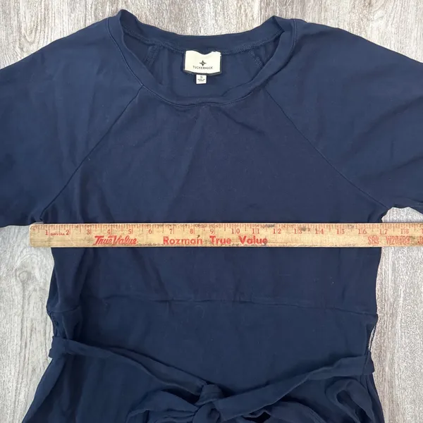 Tuckernuck Clarissa Navy Blue Cotton Knit Maxi Dress Short Sleeve Size‎ Small - Image 6