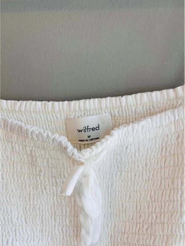 Wilfred Aritzia White Smocked Tank Cropped - Image 5