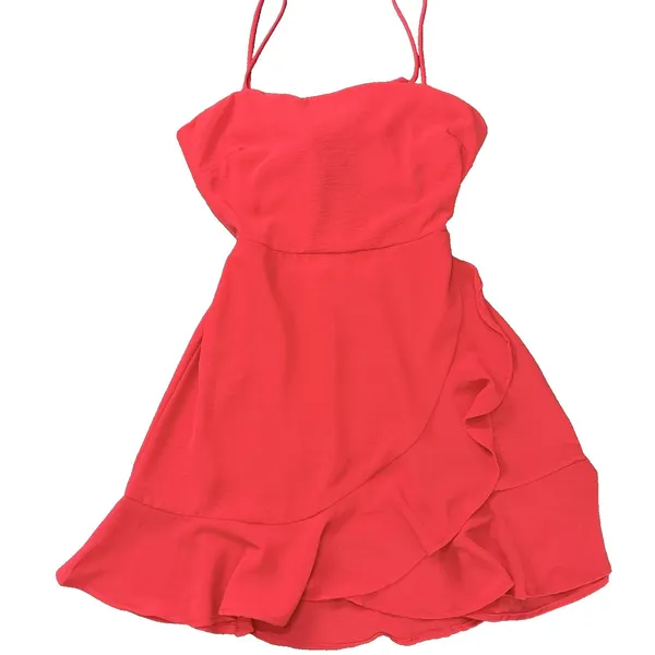 Lovely Day Ruffled Bodycon Sexy Red Mini Dress Spaghetti Strap Hoco Festival - Image 2