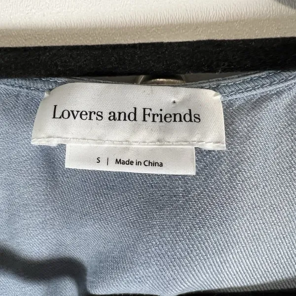 Lovers & Friends Jumpsuit Size S Blue Chambray Denim Long Sleeve Boho‎ Chic - Image 5