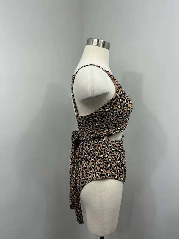 Aerie Tan Animal Print One Piece Swimsuit - Image 9