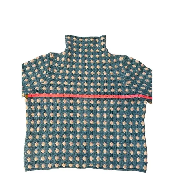 Anthropologie Sleeping on Snow Popcorn Stitch Pullover Sweater Size M Blue - Image 4