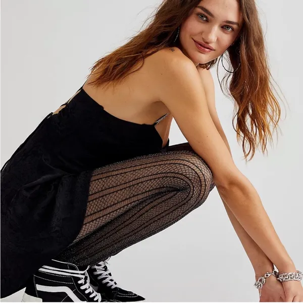 For Love And Lemons Gabrielle Black Mini Dress with Rhinestone Straps XS revolve - Image 4
