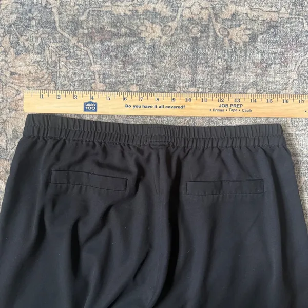$98 Marine Layer Allison Black Tapered Ankle Pants Elastic Waist Tulip Hem Large - Image 7