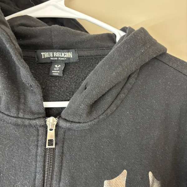 True Religion Black Zip up Hoodie - Image 3