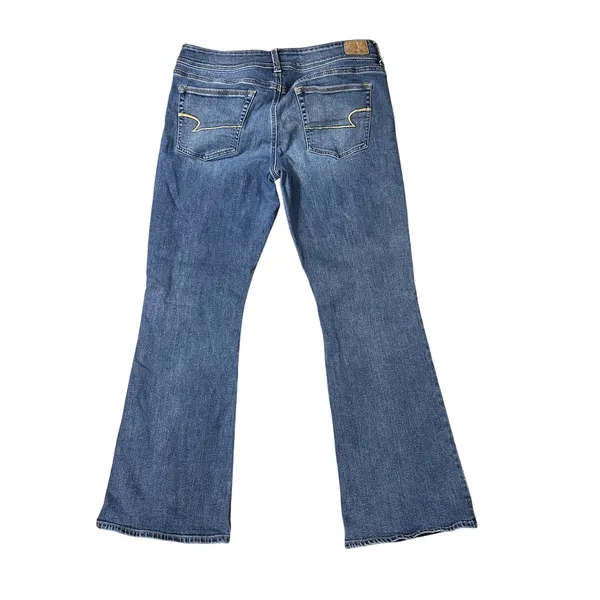 American Eagle Womens 16 Regular Kick Boot Super Stretch Blue Denim Jeans - Image 2