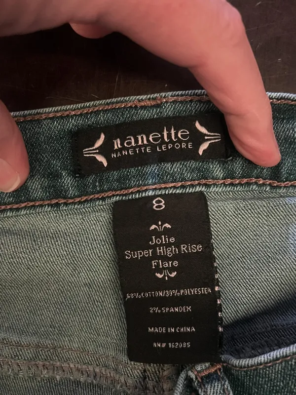 Nanette Lepore Jolie High Rise Flare Jeans Womens 8 Medium Wash Blue Denim - Image 9