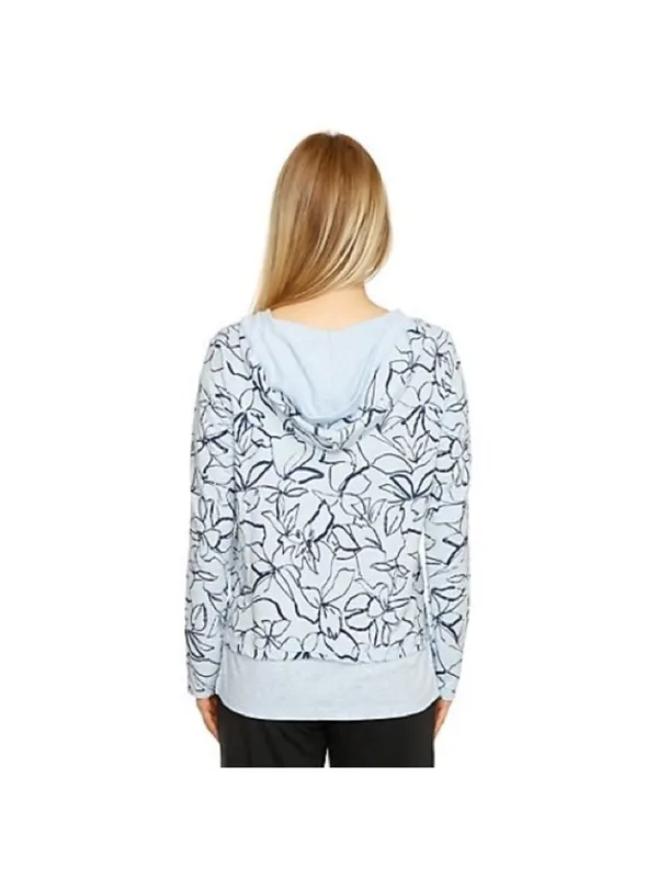 Cuddl Duds Ultra Soft Comfort Hooded Tunic Sweatshirt with Rib Trim - Image 3