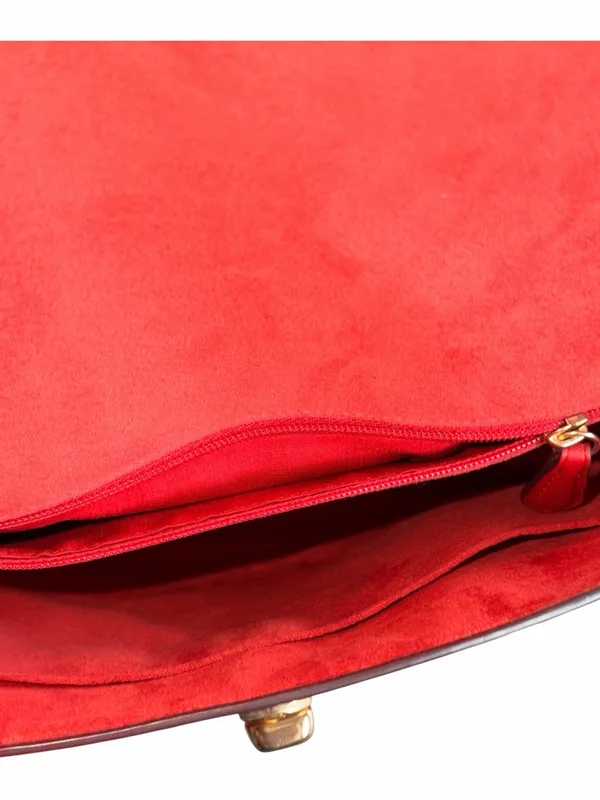 Authentic Coach Marlie Top Handle Satchel in vibrant true red pebbled leather - Image 7