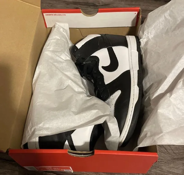 Nike Dunk High Black White Size 9 - Image 9