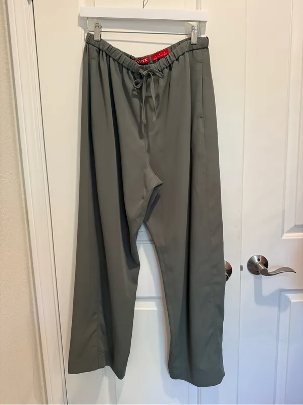 SPANX CarryOn Pant Wide Leg Drawstring Eucalyptus Green size Large - Image 5