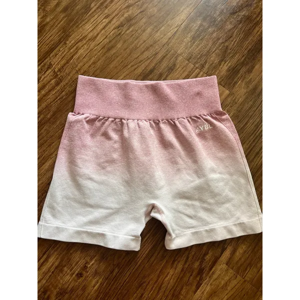 AYBL Ombre Pink High-Rise Bike Shorts Activewear - Image 6
