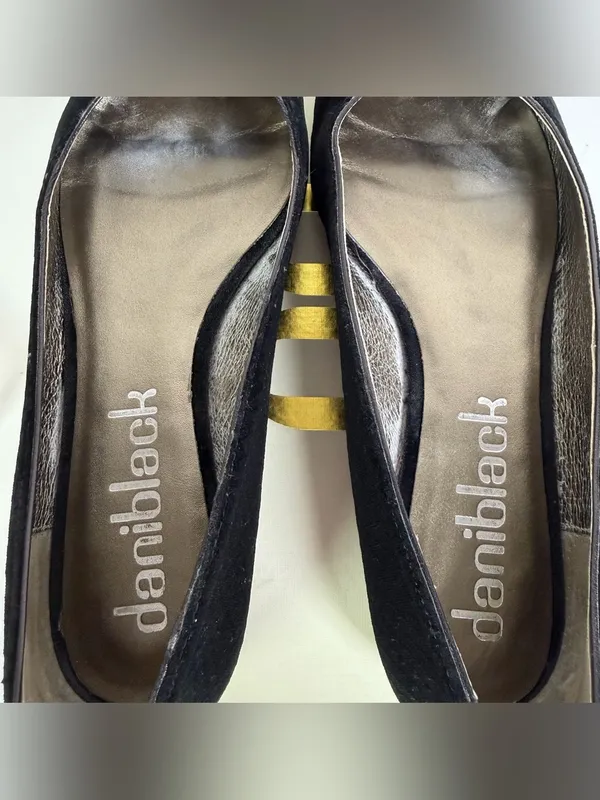 Daniblack Rexa Black Python Velvet Pointed Toe Ballet Flats Women Sz 10 - Image 5