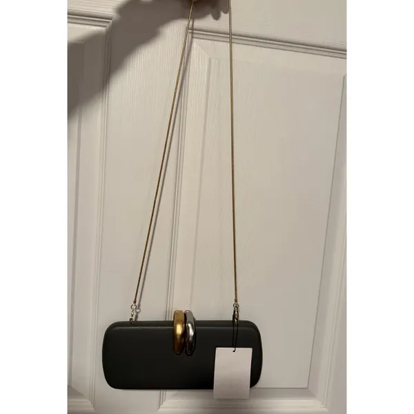 Zara Gray Gold Silver Rigid Clutch Purse‎ Crossbody Luxury Tik Tok - Image 8