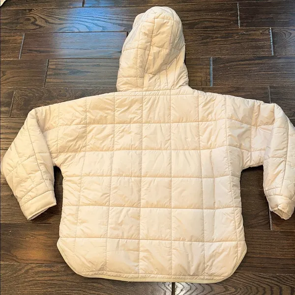 JODIFL Light tan Quilted Puffer hooded Jacket size large - Image 9