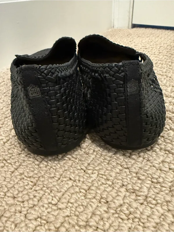 BIRDIES The Starling Loafers in Black Woven Mesh Vegan Leather size 9.5 - Image 5