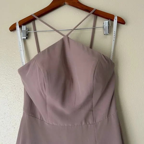 Azazie Bailey Bridesmaid Taupe Dress Size A6 - Image 2