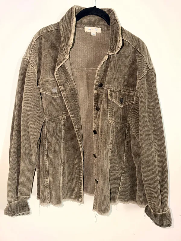 Army green corduroy jacket - Image 3