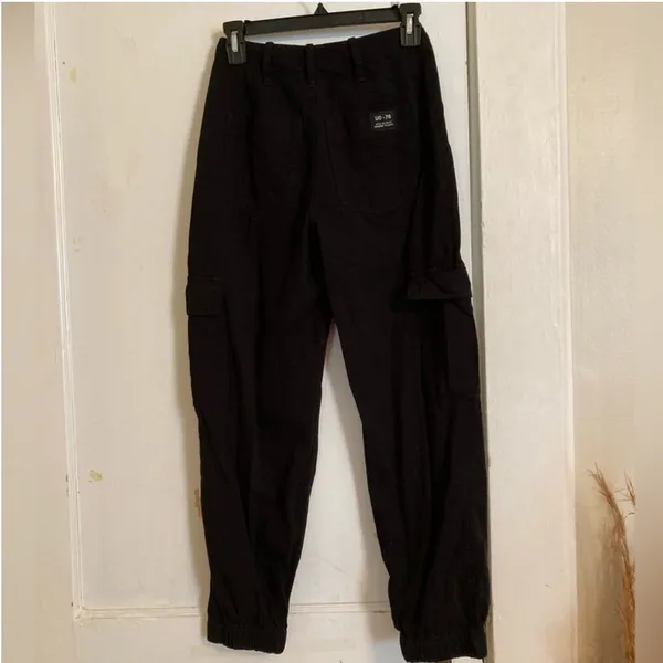 Urban Outfitters UO BDG Black Cargo Utility Pants Trousers Cinched - Image 3