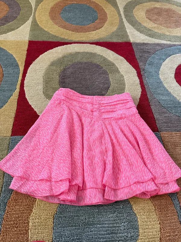 NWOT Aerie Chiffon Wrap Mini Skirt Pink Pattern Flowy Preppy Style Size Small - Image 4