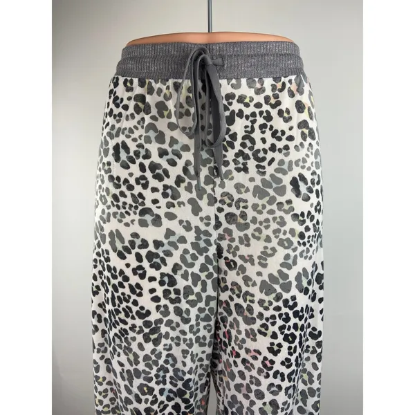 Secret Treasures Gray Leopard Print Elastic Waist Drawstring Lounge Pants Sz XL - Image 4