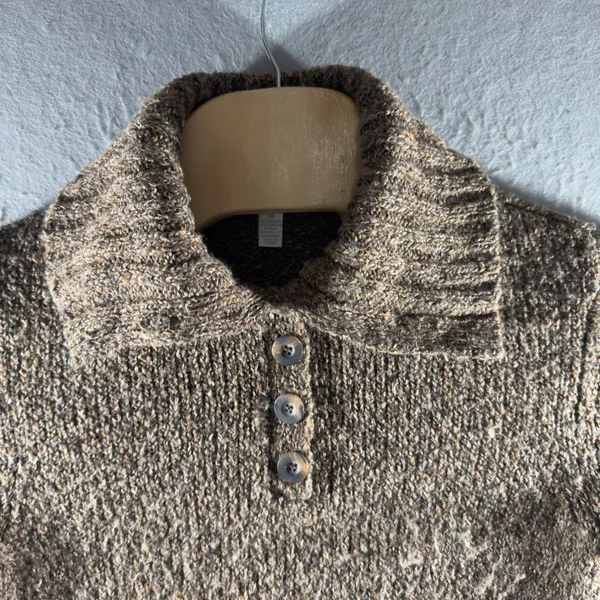 3082 | Charter Club Marled Knit Mock Neck Sweater Brown Womens M Cottagecore - Image 5