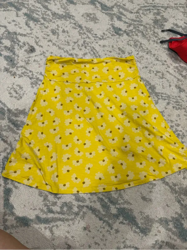 Toad&Co Chaka Skirt Yellow Daisy Floral A-Line Women’s M - Image 3