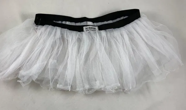 Wos The Color Run Short stretch mini white tutu - Image 4