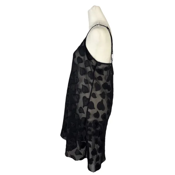 Victoria's Secret Black Sheer Nightie Slip Sexy Sz L Hearts - Image 10