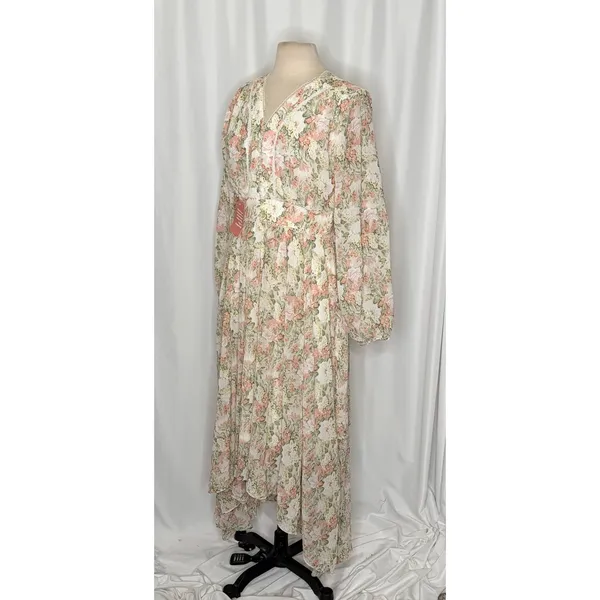 NWT IVY CITY CO Bree Floral Dress Midi Maxi Lace Trims Feminine Romantic Large - Image 5