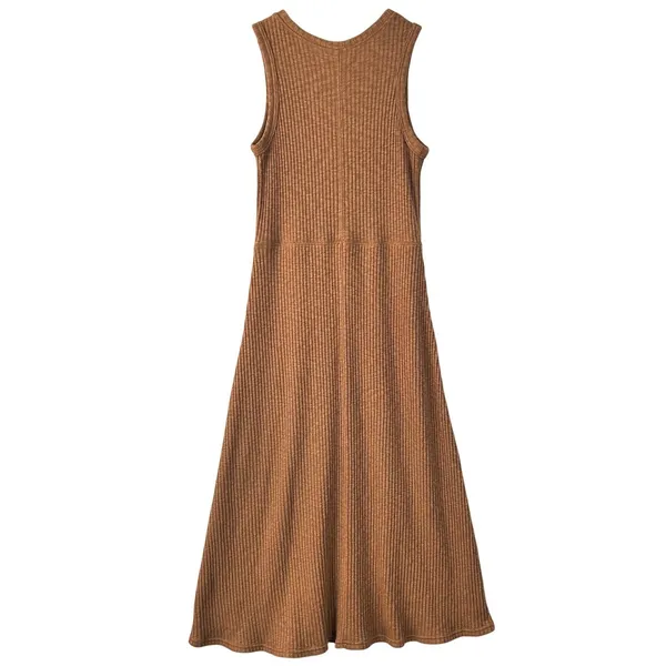 Everlane Dress Womens Medium Sleeveless Organic Cotton Ribbed Knit Stretch Brown - Image 6
