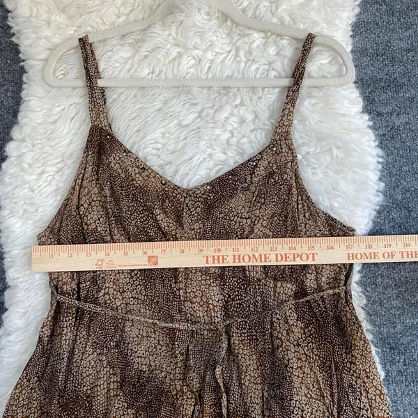 Maternity Brown Graphic Print Tie Sleeveless Tank Blouse Y2k Boho Fairy Grunge - Image 7
