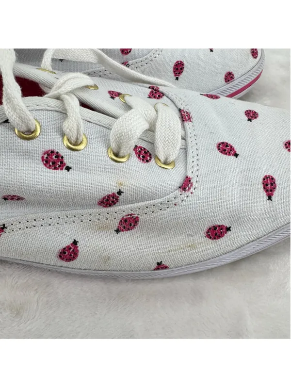 Kate Spade X Keds Ladybug Sneakers White Pink Gold Whimsical Bug Bling Size 8 - Image 12