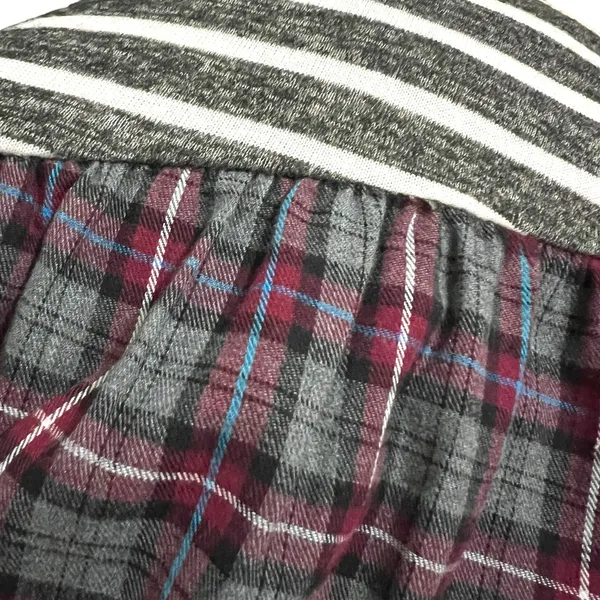 Andrée by Unit (M) Striped Plaid Pocket Elbow Patch Pocketed Swing Dress - Image 12