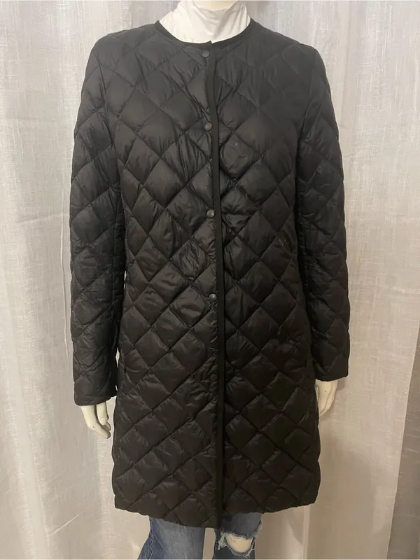 UNIQLO Ultra Light Down Compact Coat Black Size S Quilted Long Jacket Packable - Image 6