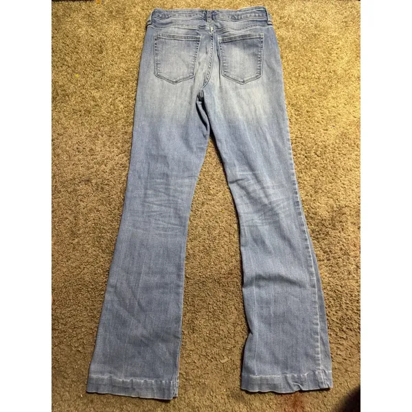 Banana Republic Wide Leg Jeans Light‎ Wash High Rise Size 27 4 Blue Denim - Image 4