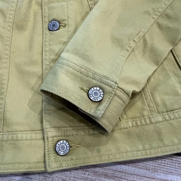 Talbots Womens XS Chartreuse Denim Trucker Jacket Cotton Blend Stretch ID245 - Image 8