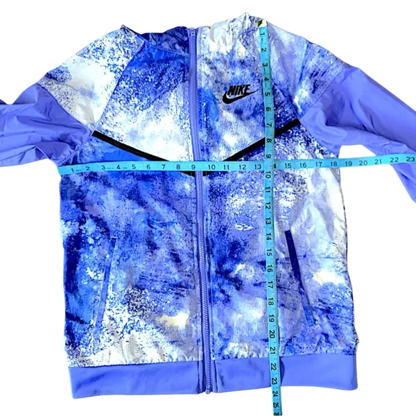 Nike Women Purple Black Hiking Run Raincoat Jacket Hood Water-Resistant size L - Image 7
