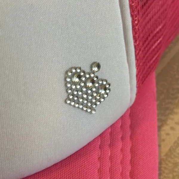 Pink & White with Silver Crown Jewel Trucker Hat - Image 2