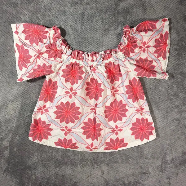 Maeve Anthropologie Womens Medium Embroidered Floral Off Shoulder Peasant Blouse - Image 2
