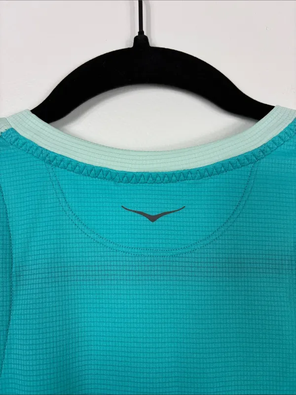 Hoka Glide Tank Top Women’s Size Small Cropped Teal Blue Racerback Active - Image 8