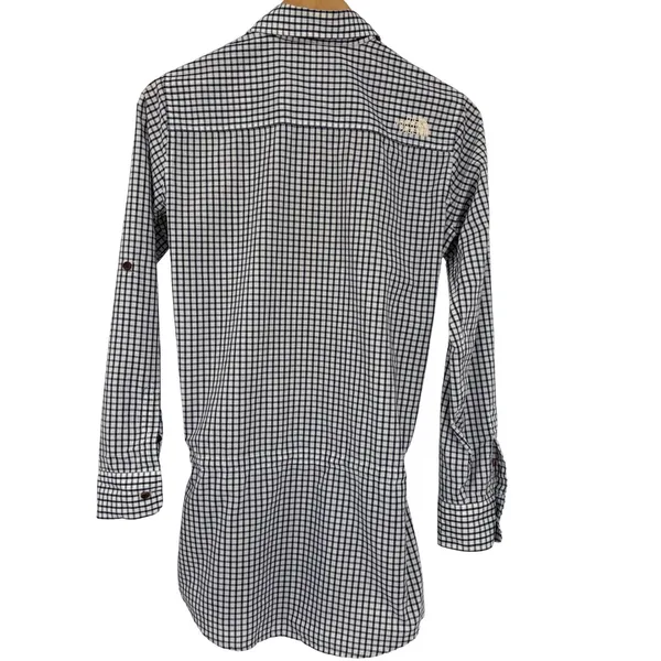 Rare The North Face Coolmax Cinch Waist Hiking Shirt 85/US SM‎ Gingham Korea - Image 6