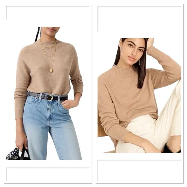 J. Crew Rollneck Sweater Supersoft‎ Yarn Wool Alpaca Blend Small New Brown Hole - Image 2